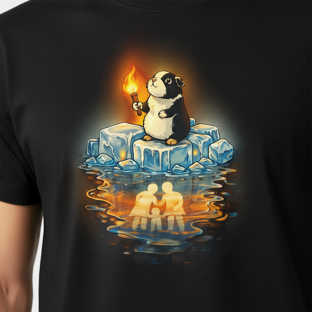 Hope Stands Tall design close-up detail on black t-shirt